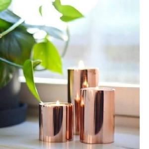 <b>Rose</b> Gold Copper Wax <b>Candle</b> Jar <b>Scented</b> Soy Wax Container High Quality for Home and Occasion Decoration Supplies - Product Image 2