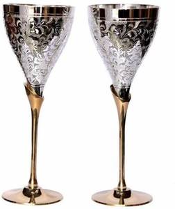 Premium Brass <b>Wine</b> <b>Goblet</b> Engraved Handmade Chalice Metal Drinking Cup Elegant Barware Glassware Wedding Party Table Accessory - Product Image 3