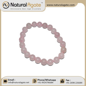<b>Gemstone</b> Rose Quartz <b>Gemstone</b> <b>Bracelets</b> Manufacture from India - Product Image 3