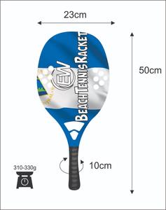 ไม้เทนนิสชายหาดแบบสั่งทำพิเศษ หน้าไม้ 20 มม. น้ำหนัก 320-340 กรัม ความยาว 50 ซม. ด้ามจับคาร์บอนไฟเบอร์ และตาข่ายคาร์บอนไฟเบอร์ผสมใยแก้ว - Product Image 4