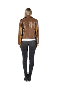 Chaqueta Gruesa y Transpirable con Cuello Alto y Detalles de Cuero para Mujer - Product Image 5