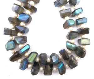 Colección de cuentas de labradorita Natural de 21 piezas, pepitas flash azules facetadas para hacer joyas, piedras preciosas sueltas, venta al por mayor - Product Image 1