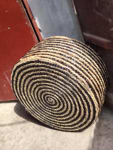 Hot Natural Straw Round Pouf Tatami Floor Cushion Weave Handmade <b>Pillow</b> <b>Meditation</b> Woven Natural Water Hyacinth Round Ottoman - Product Image 4