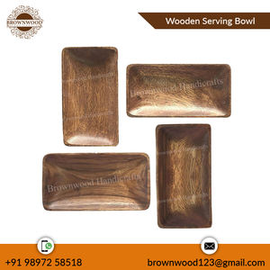 Ensemble de bols en bois écologique de meilleure qualité Bol de service en bois d'acacia naturel Bol de luxe fait à la main pour hôtels et restaurants - Product Image 3