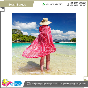 Top Quality Beach Product 100% OEM Customized Latest Collection Arrival Best Design Beachwear 100% Cotton Beach Pareos <b>Sarongs</b>. - Product Image 5