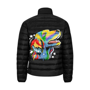 Wholesale 2021 Unisex Custom Fabric Men's Winter Puffer <b>Jacket</b> Zip-Up Hooded <b>Mandarin</b> <b>Collar</b> OEM Service Nonwoven - Product Image 4