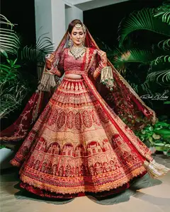 Costume de créateur en velours lehenga pour femmes, pour mariage et occasions spéciales, shopping en ligne, robe de mariée, choli