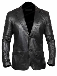 Men's Vintage Thick Waterproof Genuine Sheep <b>Leather</b> <b>Blazer</b> Casual Long Sleeve Loose Fit <b>Jacket</b> - Product Image 6