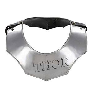 Correa de cuero Gorget de acero chapado personalizado, armadura Medieval, cuello de pie renacentista, modelo de ropa, regalo náutico, logotipo personalizado - Product Image 4
