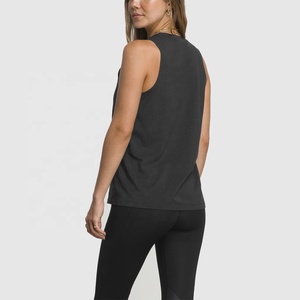 Camisetas sin mangas de diseño personalizado para mujer, cuello redondo, color sólido, transpirables, de punto jersey, con spandex y poliéster, informales, para gimnasio. - Product Image 4