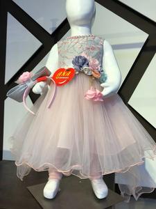 เดรสปาร์ตี้ของเด็กผู้หญิงมีสไตล์ลายดอกไม้ผ้าซาตินดีไซน์พิเศษด้านหลังชุดปาร์ตี้ของเด็กใหม่สำหรับงานอีเว้นท์ความงามในฤดูใบไม้ผลิ - Product Image 5