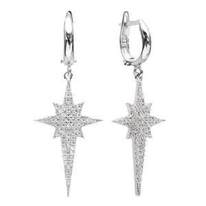 Pendientes colgantes de circonia con diseño de estrella de polo, joyería de plata de ley 925 hecha a mano turca - Product Image 1