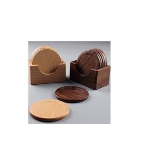 รถไฟเหาะไม้ธรรมชาติสินค้าใหม่ถาดรองแก้วทรงกลมดีไซน์ทำด้วยมือพร้อมขาตั้งไม้ - Product Image 6