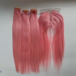 Прямые волосы с косточками розового цвета 100% вьетнамских волос по оптовой цене от компании Livihair