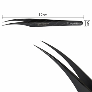 Pinzas negras de Punta C, pinzas de volumen y aislamiento, color negro, para extensión de pestañas, Etiqueta Privada - Product Image 5