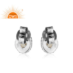 Ethnic Look 925 Silver Girls Stud <b>Earrings</b> Supplier Oxidized Natural Shiny <b>Citrine</b> Gemstone <b>Earrings</b> Jewelry Manufacturer - Product Image 3