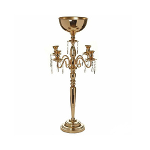 Elegant Rose Gold Metal Candle Holder Latest Design Home & Restaurant Hotel Decor Quality <b>Candelabra</b> for Weddings - Product Image 5