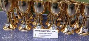 Mascara en laiton poli doré, fournitures d'église avec appliques d'ange - Product Image 3