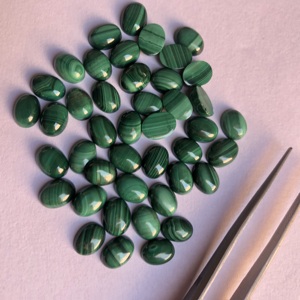 10mm 12mm pierre de Malachite naturelle lisse ovale Cabochons calibrés en vrac meilleur prix de gros Semi précieux pour la fabrication de bijoux - Product Image 2