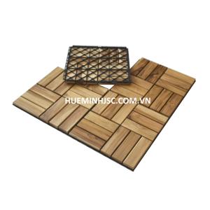 Azulejo de cubierta de madera de teca-Alta calidad 12 listones DIY Azulejo de cubierta de madera de teca entrelazado fácil de montar para exteriores e interiores - Product Image 3