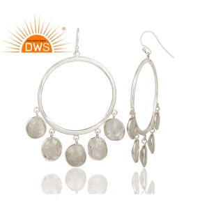 Boucle d'oreille en argent 925 avec pierre de lune arc-en-ciel, pour femme, bijou de styliste, forme goutte d'eau, tendance, vente en gros - Product Image 2