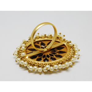 Designer handmade wooden brass ring for girls and women - Product Image 3