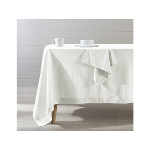 Mantel de lino blanco puro, algodón orgánico, certificado GOTS - Product Image 1