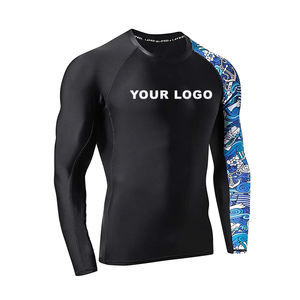Venta al por mayor personalizado impreso de manga larga MMA Rash Guard compresión Fitness ropa - Product Image 2
