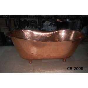 Baignoire à pieds en cuivre antique - Product Image 2