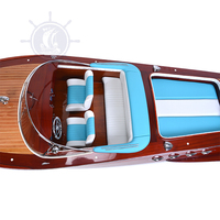 B102 - Maquette de bateau Riva Aquarama peinte à la main, réplique en bois avec support de présentation, objet de collection, décoration, cadeau, vente en gros