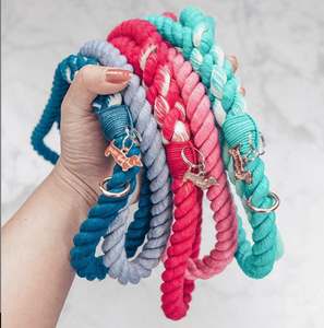 Correa de Cuerda de Algodón para Perro Hecha a Mano de Primera Calidad, Colores Degradados - Product Image 1