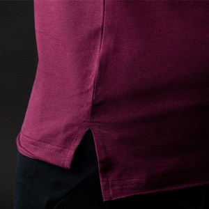 Wholesale Clothing Manufacturer Fashion T-Shirts Latest Design Custom Screen Printing Logo Long <b>back</b> Hem Round Neck T Shirts - Product Image 5