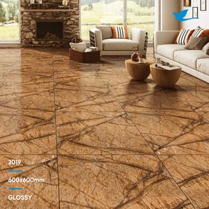 Azulejos de Porcelana para Piso, Acabado Pulido y Esmaltado, para Sala de Estar y Baño, Azulejos de Cerámica Imitación Mármol Económicos - Product Image 6