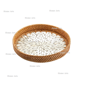 Plateau de service de café de thé de qualité exclusive en rotin et plateau de service de collations de travail de vadrouille pour l'usage à la maison d'hôtel - Product Image 5