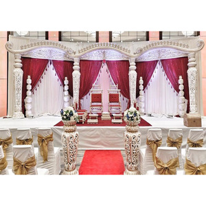 Decoración de escenario para recepción de boda, escenario de fibra India glamurosa, Majestic - Product Image 1