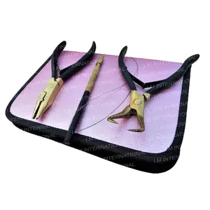 CE ISO Approved Top of our productions Most Selling Products OEM Factory 3 pcs Hair Extension Pliers Leather Pink Case Kit