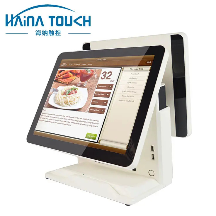 Haina Tocco di 15 pollici Touch Screen Stazione di Gas Sistema POS Dual Wifi Dello Schermo POS Macchina