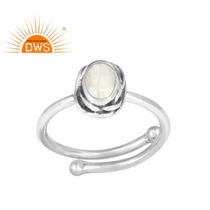 Anillo de piedras preciosas de howlita blanca, proveedor de joyería, anillo de plata de diseño indio oxidado de Ley 925, joyería al por mayor - Product Image 1