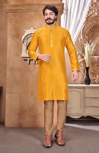 Bayram özel etnik giyim hint geleneksel wearJacquard nakış çalıştı Punjabi Kurta pijama erkek düğün <span class=keywords><strong>Sherwani</strong></span> - Product Image 4