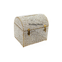 Boîte à cartes de mariage artisanale en métal perlé, de haute qualité, forme personnalisée, emballage décoratif de table