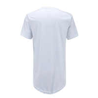 T-shirt uni avec Logo personnalisé pour homme, haut 100% coton, en vrac, col noir, imprimé à la mode