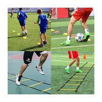 Kit d'entraînement d'agilité pour le football avec échelle de vitesse personnalisée, cônes en plastique écologiques, obstacles et parachute – Équipement inclus