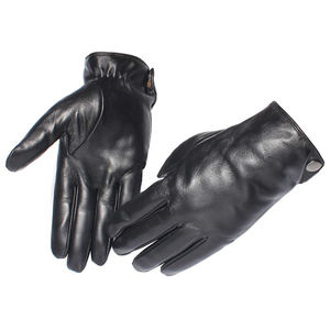 Fait sur mesure en gros en cuir PU en peau de mouton fourrure mode chauffage écran tactile hommes conduite casual cuir usage quotidien gants - Product Image 1