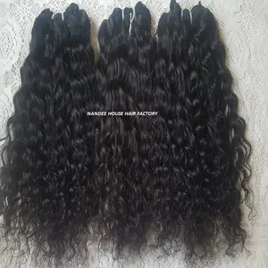 Extensions de cheveux humains indiens naturels noirs bouclés 14 pouces vente en gros Extension de cheveux Bindian vierge Remy indien, cheveux Remy indiens vierges - Product Image 1