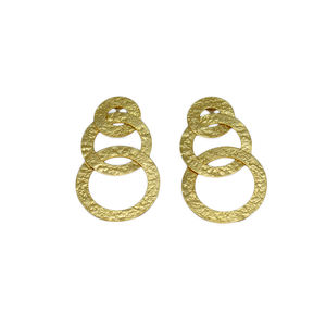 Pendientes de latón con acabado de mate dorado para niñas y mujeres, aretes de tuerca, estilo tradicional, a la última moda, 2022 - Product Image 2