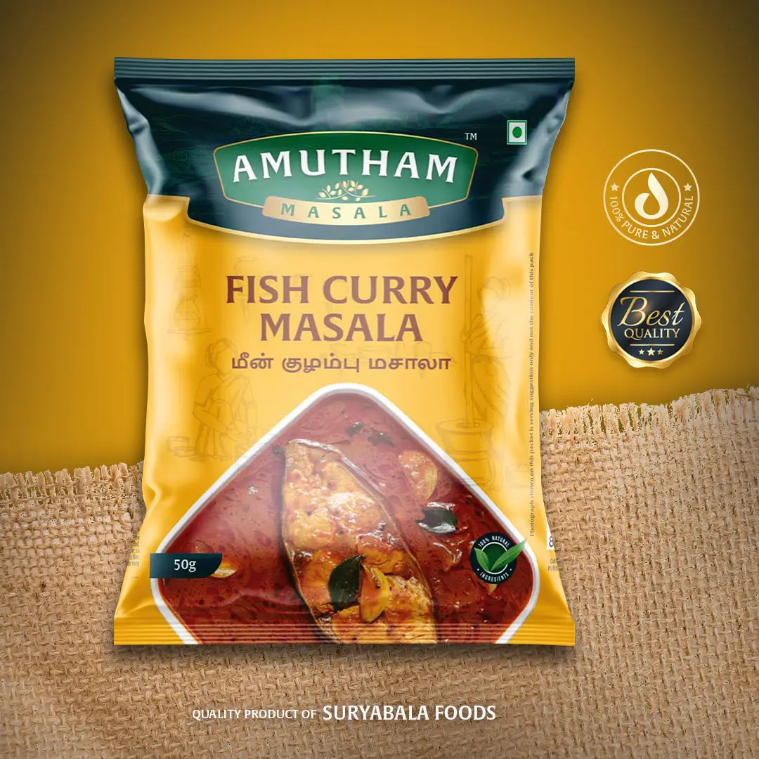 Expositor e fabricante de peixes curry masala da índia