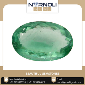 Fluorite de forme ovale de couleur verte avec un aspect naturel élégant, pierre précieuse de fluorite en vrac, pierres précieuses Narnoli, 31,53 carats, taille ovale - Product Image 3