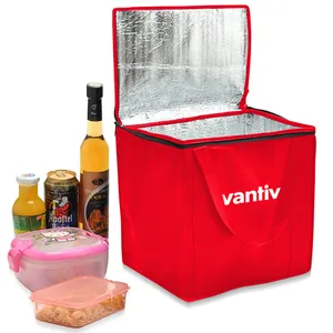 Высококачественная Изолированная Нетканая сумка для ланча с фольгой для пикника, сумка-переноска для еды на вынос