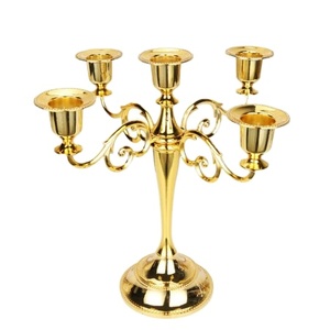 New Arrival 5 Arms <b>Candle</b> <b>Gold</b> Color Wedding and Christmas Use Candelabra for Decoration Metal <b>Candle</b> <b>Pillar</b> Stand for Sale - Product Image 1