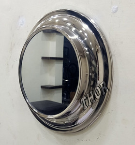 กระจกติดผนังทรงกลมกรอบโลหะสแตนเลสขนาด16.5นิ้วกระจกสีทองทรงกลมสำหรับตกแต่งบ้านห้องน้ำเพื่อความสวยงาม - Product Image 5